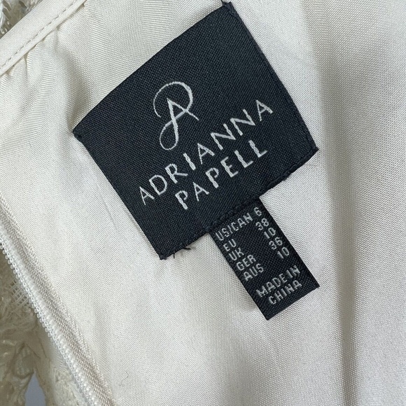 Adrianna Papell Women's Ivory Cream Lace Dress Sz 6 Empire Waist Baptism Wedding - Picture 6 of 10